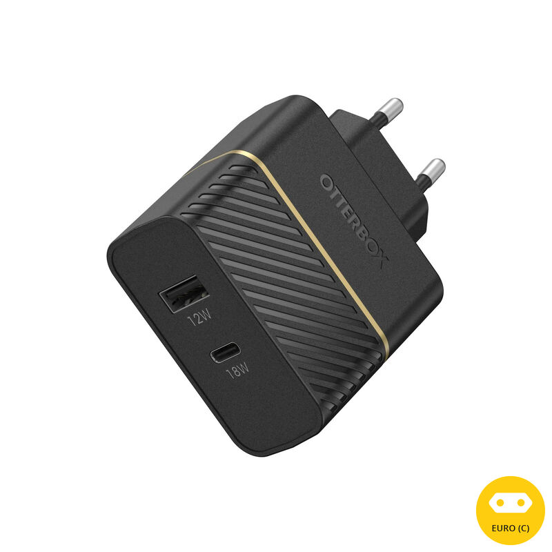 product image 1 - USB-C + USB-A 30W Dual Port Wall Charger Fast Charge | Premium
