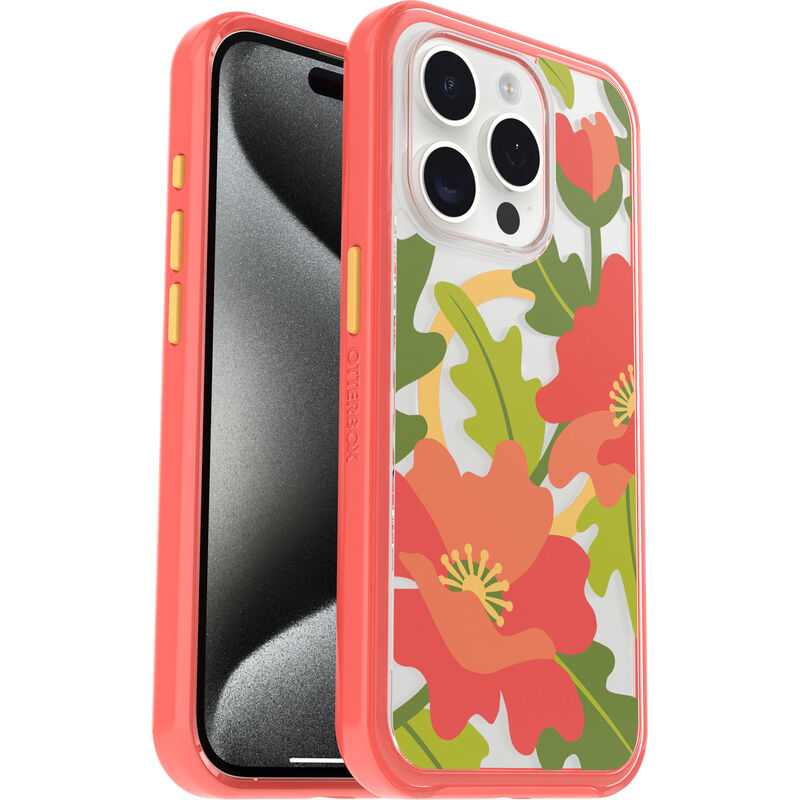 product image 1 - iPhone 15 Pro Skal Symmetry Series Clear för MagSafe Fluttering Flora