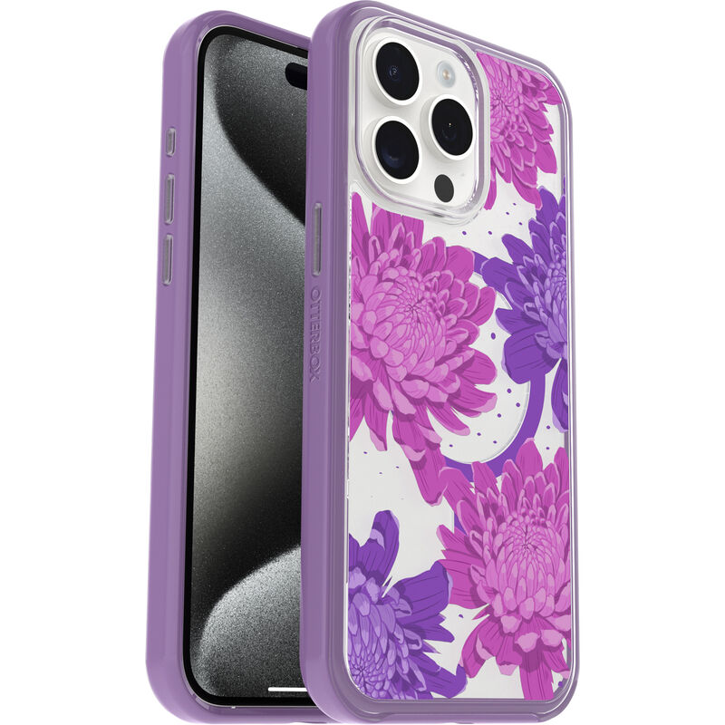 product image 1 - Coque iPhone 15 Pro Max Symmetry Series Clear pour MagSafe Fluttering Flora