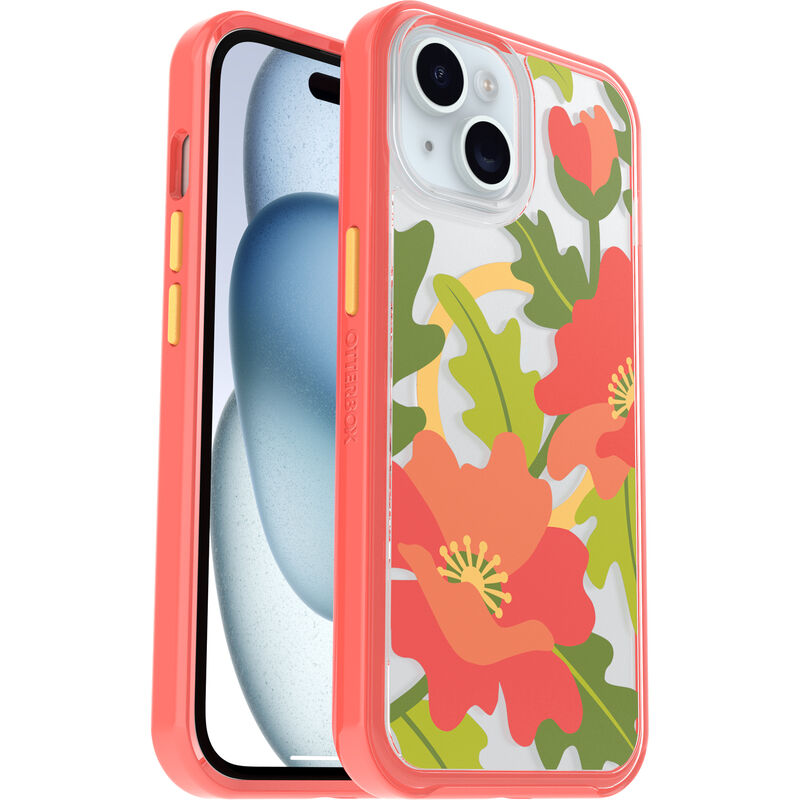 product image 1 - iPhone 13, iPhone 14 und iPhone 15 Hülle Symmetry Series Clear für MagSafe Fluttering Flora