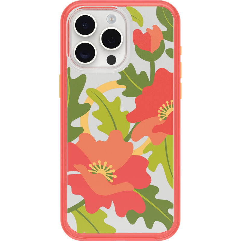 product image 2 - Coque iPhone 15 Pro Max Symmetry Series Clear pour MagSafe Fluttering Flora