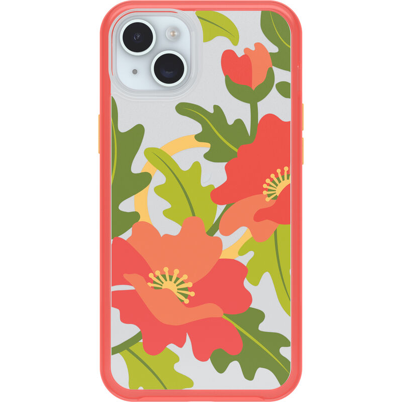 product image 2 - Coque iPhone 14 Plus et iPhone 15 Plus Symmetry Series Clear pour MagSafe Fluttering Flora