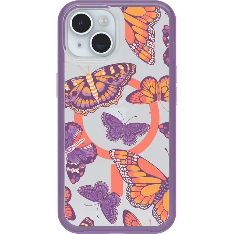 product image 2 - iPhone 13, iPhone 14 und iPhone 15 Hülle Symmetry Series Clear für MagSafe Fluttering Flora