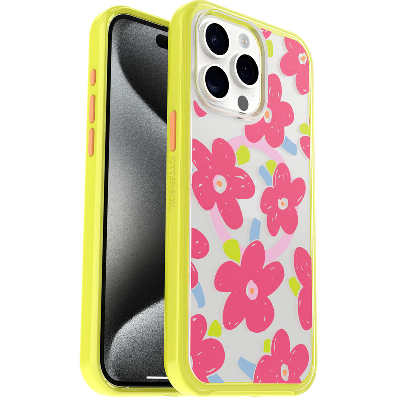 product image 1 - Coque iPhone 15 Pro Max Symmetry Series Clear pour MagSafe Fluttering Flora