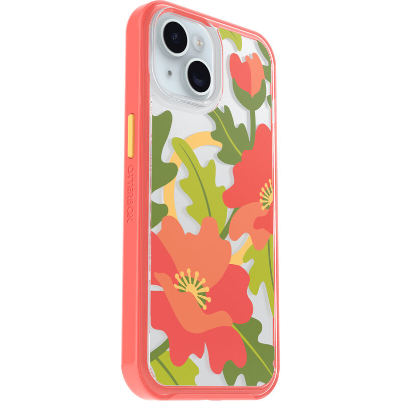 product image 3 - Coque iPhone 13, iPhone 14 et iPhone 15 Symmetry Series Clear pour MagSafe Fluttering Flora