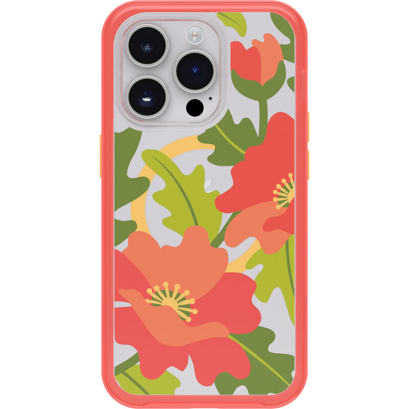 product image 2 - Coque iPhone 14 Pro Symmetry Series Clear pour MagSafe Fluttering Flora