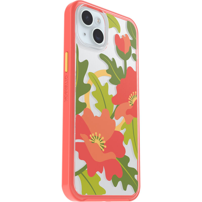 product image 3 - iPhone 14 Plus en iPhone 15 Plus Hoesje Symmetry Series Clear voor MagSafe Fluttering Flora